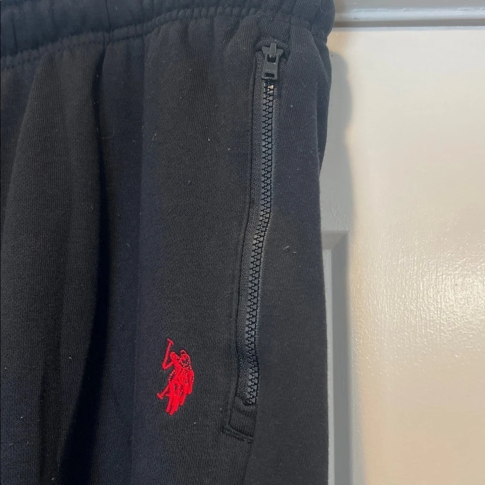 Polo by Ralph Lauren Men's Black Joggers with Red Logo size 2XL.